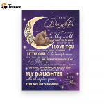 To My Daughter Bear I Am Proud To Call You Poster Canvas Gift For Daughter From Mom Home Decor