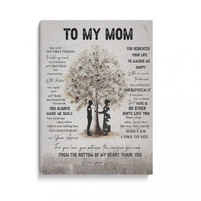 To My Mom You Are The First Person To Hold My Hand Gift From Son To Mom Poster Canvas 2