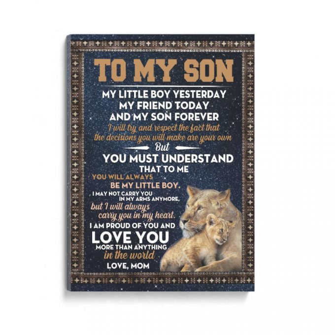 To My Son I Am Proud Of You Gift For Son From Mom Poster Canvas 2