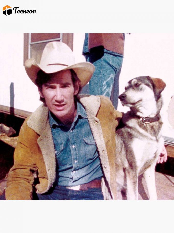 Townes Van Zandt And Dog Premium Matte Vertical Poster 1