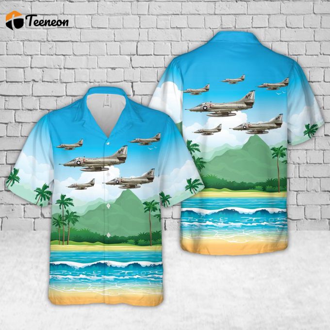 U.s Navy Va-146 A-4 Skyhawk Hawaiian Shirt Gift For Dad Father Days 1