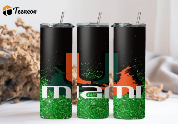 Um Hurricane College Football Glitter Tumbler 1