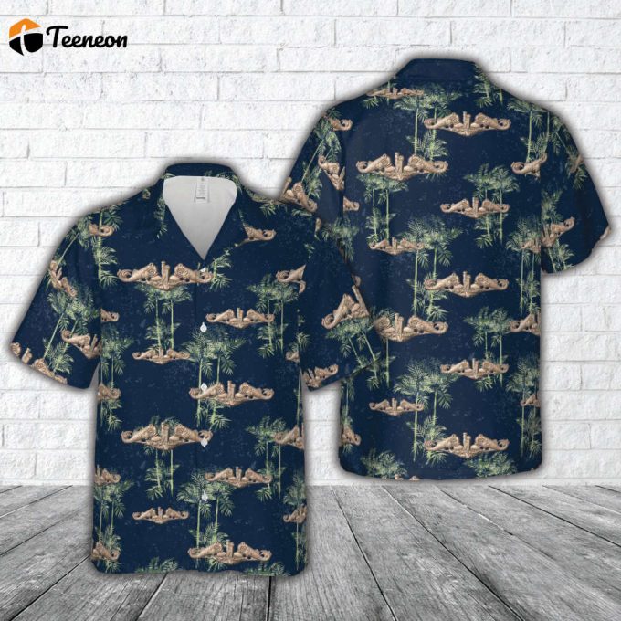 Us Navy Submarine Warfare Insignia Hawaiian Shirt Gift For Dad Father Days 1