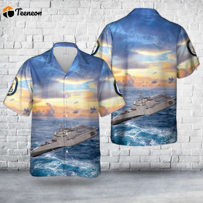 Us Navy Uss Cincinnati (Lcs-20) Independence-Class Littoral Combat Ship Hawaiian Shirt Gift For Dad Father Days 1