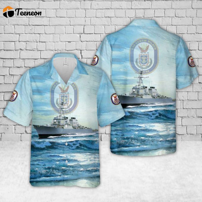 Us Navy Uss Curtis Wilbur (Ddg-54) Arleigh Burke-Class Guided Missile Destroyer Hawaiian Shirt Gift For Dad Father Days 1