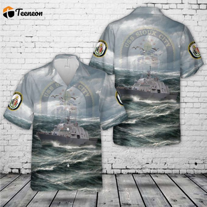 Us Navy Uss Sioux City (Lcs-11) Freedom-Class Littoral Combat Ship Hawaiian Shirt Gift For Dad Father Days 1