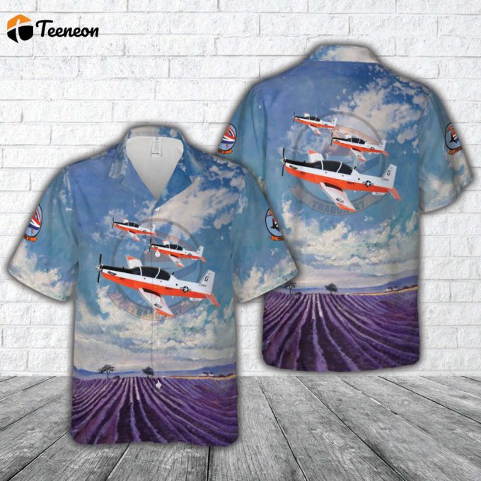 Us Navy Vt-27 Beechcraft T-6B Texan Ii Hawaiian Shirt Gift For Dad Father Days 1