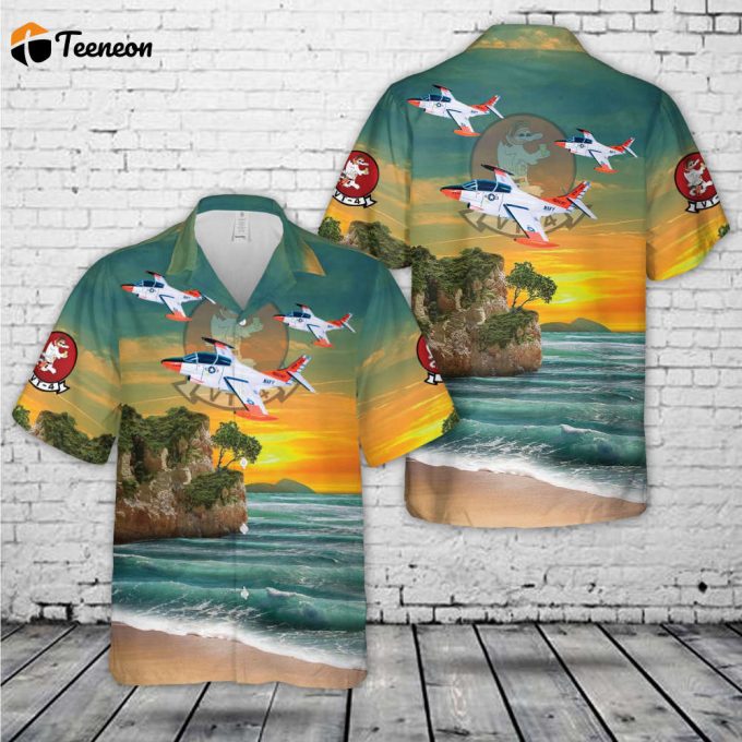 Us Navy Vt-4 Warbucks Squadron T-2 Hawaiian Shirt Gift For Dad Father Days 1