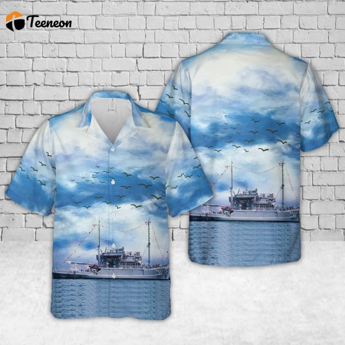 Uss Current (Ar-S22) U.s Navy Ship Reunions Hawaiian Shirt Gift For Dad Father Days 1