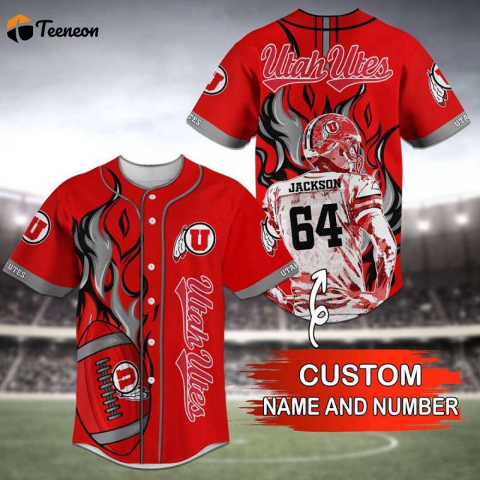 Utah Utes Baseball Jersey Personalized 2023 1