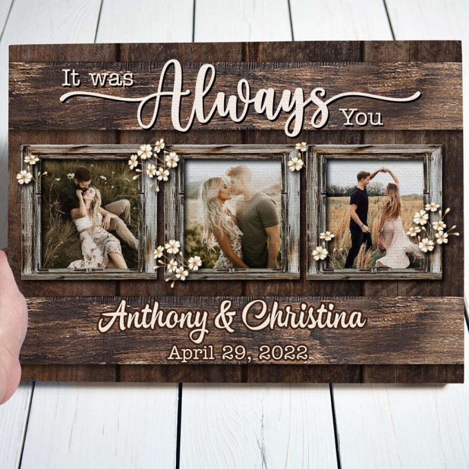 Wife Husband Always You Anniversary Photo Personalized Poster Canvas 4