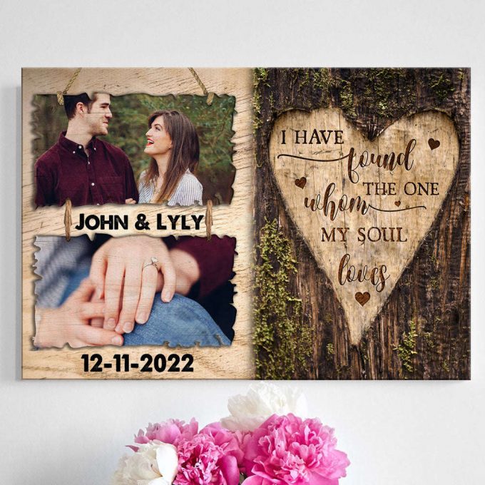 Wife Husband Couple The One Anniversary Personalized Photo Poster Canvas