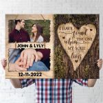 Wife Husband Couple The One Anniversary Personalized Photo Poster Canvas