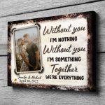 Wife Husband Couple With You Anniversary Personalized Photo Poster Canvas