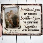 Wife Husband Couple With You Anniversary Personalized Photo Poster Canvas