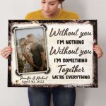 Wife Husband Couple With You Anniversary Personalized Photo Poster Canvas