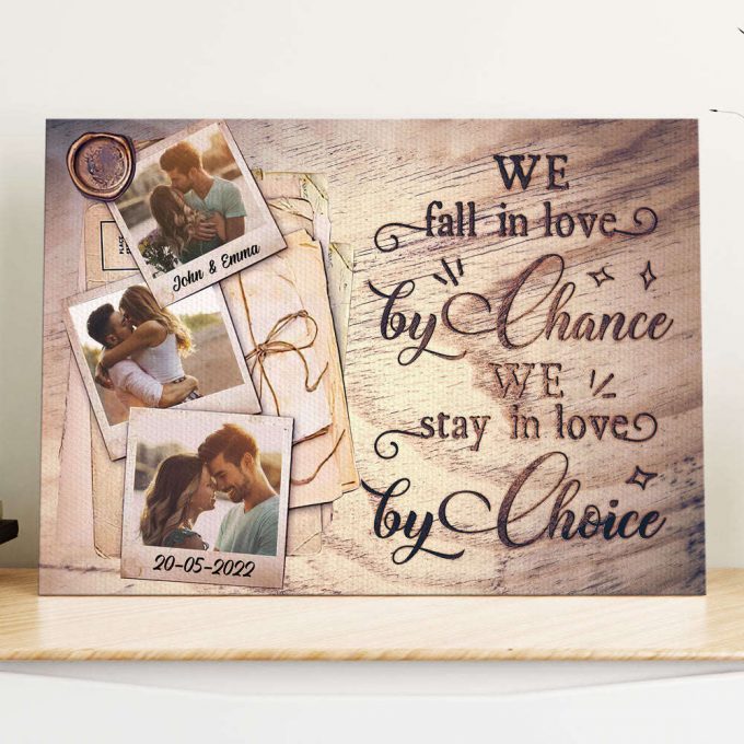 Wife Husband Fall In Love Anniversary Photo Personalized Poster Canvas 2