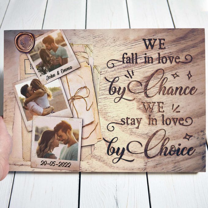 Wife Husband Fall In Love Anniversary Photo Personalized Poster Canvas 3