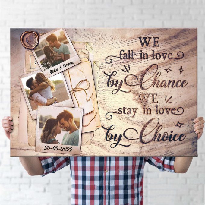 Wife Husband Fall In Love Anniversary Photo Personalized Poster Canvas 4