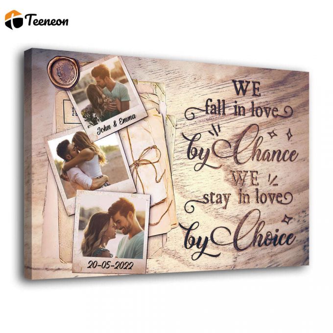 Wife Husband Fall In Love Anniversary Photo Personalized Poster Canvas 1