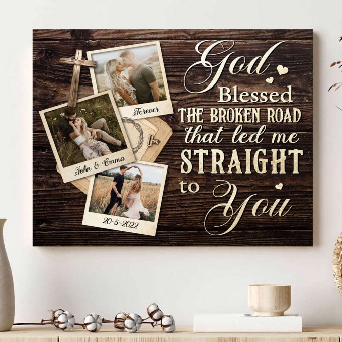 Wife Husband God Blessed Anniversary Photo Personalized Poster Canvas 2