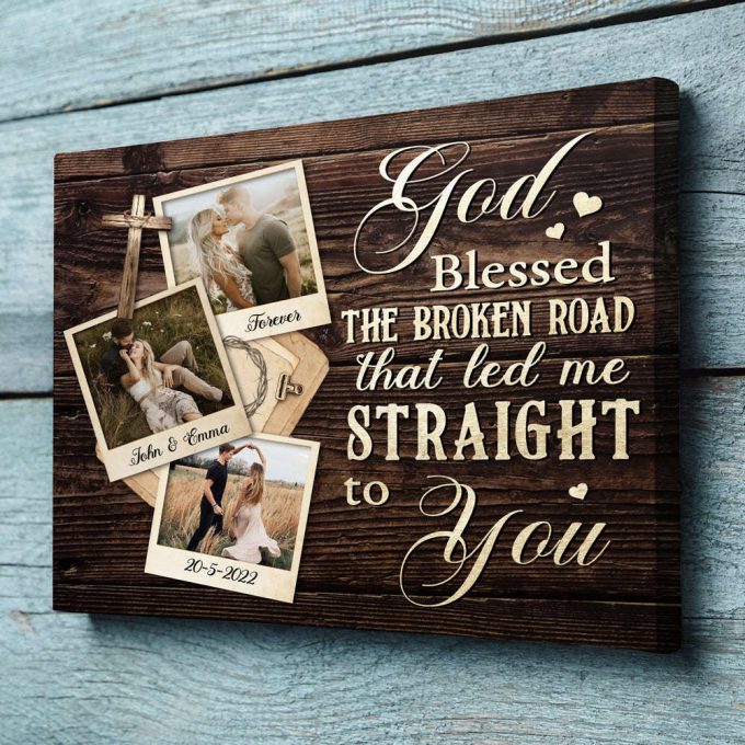 Wife Husband God Blessed Anniversary Photo Personalized Poster Canvas 3