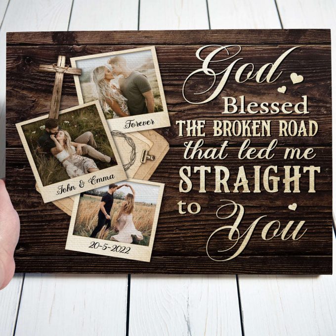 Wife Husband God Blessed Anniversary Photo Personalized Poster Canvas 4