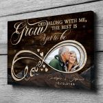 Wife Husband Grow Old Anniversary Photo Personalized Poster Canvas