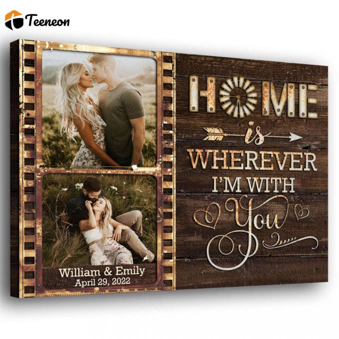 Wife Husband Home Anniversary Photo Personalized Poster Canvas 1