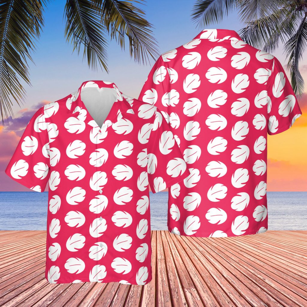 Tropical Leaf Symbol Pattern Hawaiian Shirt, Tropical Paradise Pink Dress, Hawaii Friendship Movie Symbol Inspired Aloha Shirt 2