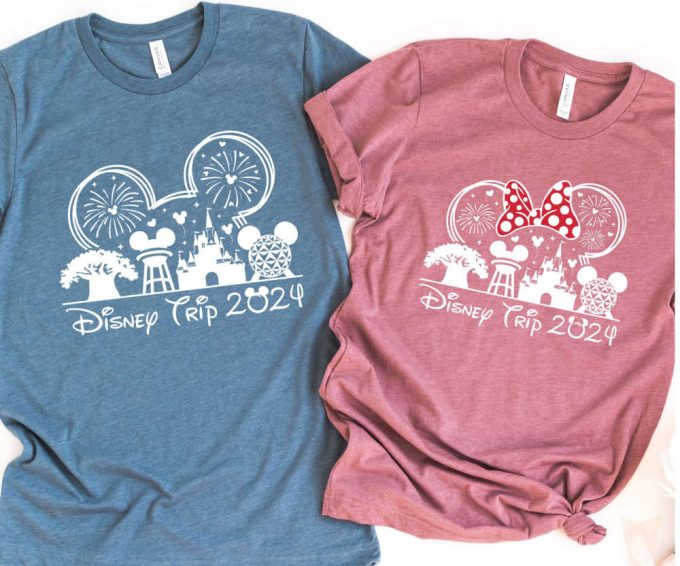 2024 Disney Trip Shirts: Adults &Amp; Kids Tees Minnie &Amp; Mickey Matching Family Disney World &Amp; Parks 3