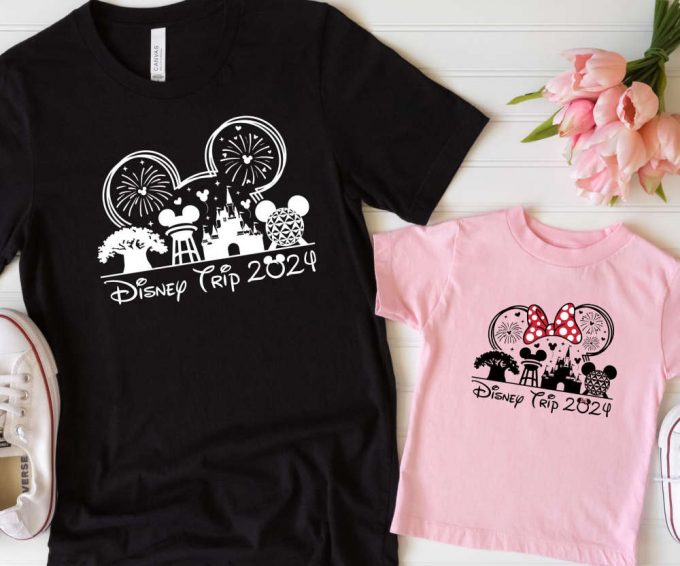 2024 Disney Trip Shirts: Adults &Amp; Kids Tees Minnie &Amp; Mickey Matching Family Disney World &Amp; Parks 4