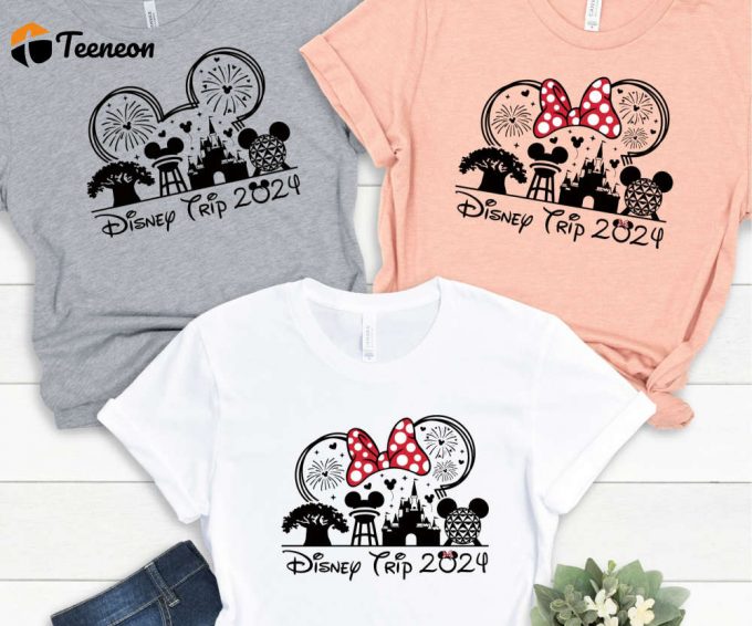 2024 Disney Trip Shirts: Adults &Amp;Amp; Kids Tees Minnie &Amp;Amp; Mickey Matching Family Disney World &Amp;Amp; Parks 1