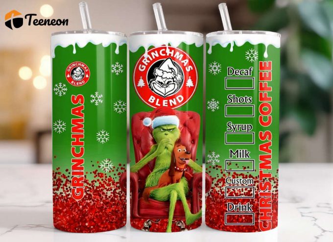 3D Grinchmas Christmas Coffee 20 Oz Tumbler, Tumbler For Cold Drink 1