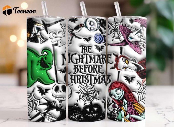 3D Nightmare Before Christmas 20 Oz Tumbler, Tumbler For Cold Drink 1