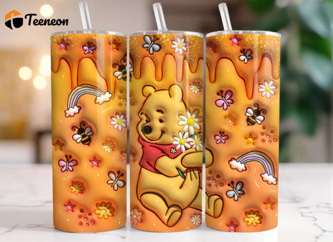 3D Winnie The Pooh 20 Oz Tumbler, Tumbler For Cold Drink