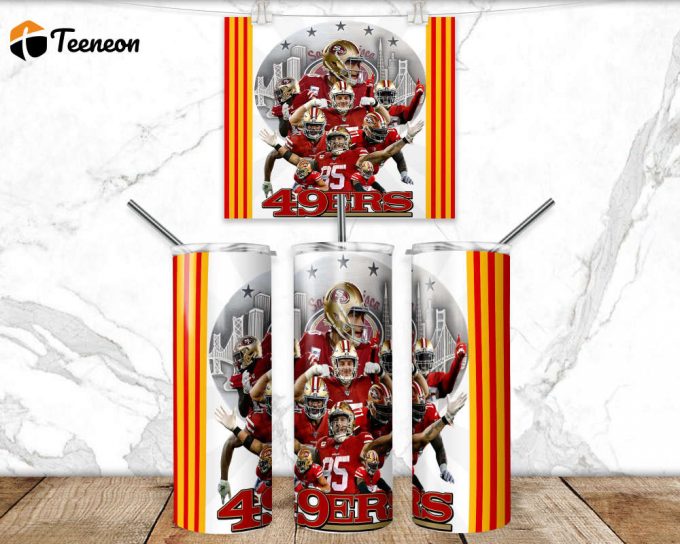 49 Ers 20 Oz Skinny Tumbler Sublimation Design Football Team Red Straight &Amp;Amp; Tapered Wrap Tumbler 1