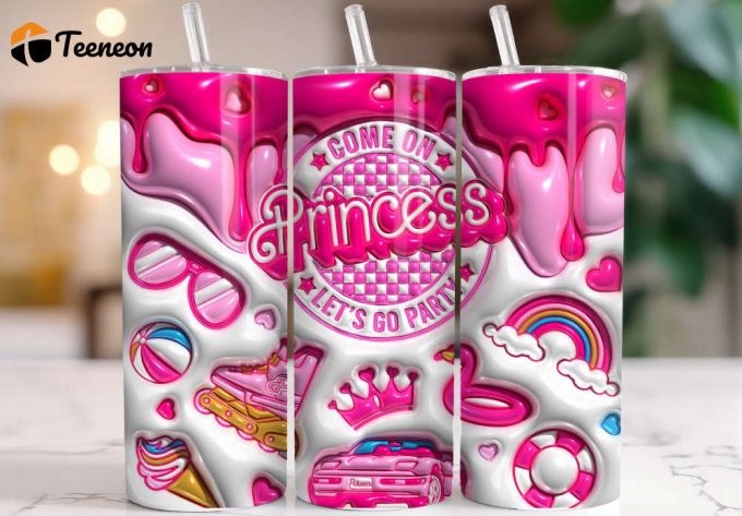 Barbie Girl Come On Princess Lets Go Party 20 Oz Tumbler, Tumbler For Cold Drink