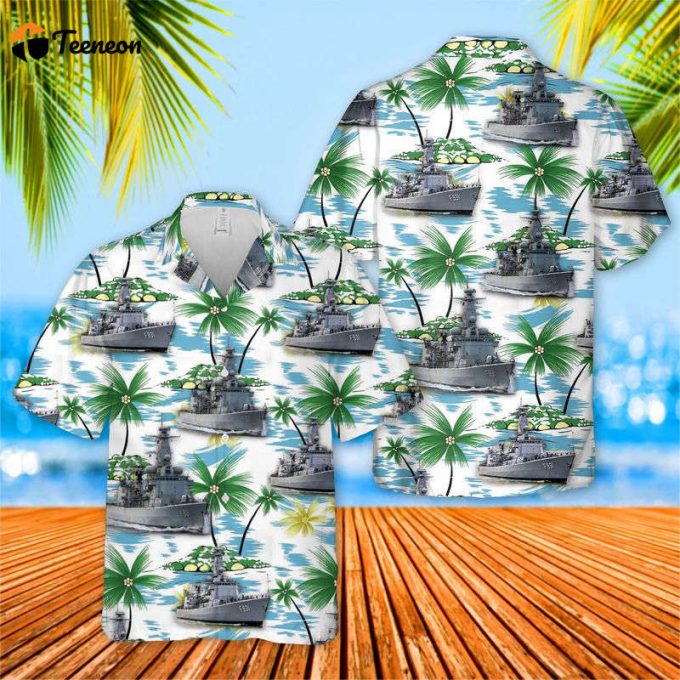 Belgian Navy Belgian Frigate Louise-Marie (F931) Hawaiian Shirt Gift For Dad Father Days 1