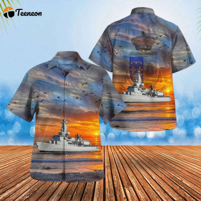 Belgian Navy Louise-Marie (F931) Karel Doorman-Class Frigate Hawaiian Shirt Gift For Dad Father Days 1