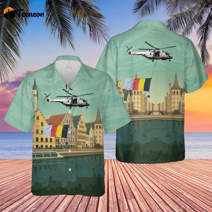 Belgium, Belgian Navy Nh Industries Nh-90Nfh Hawaiian Shirt Gift For Dad Father Days 1