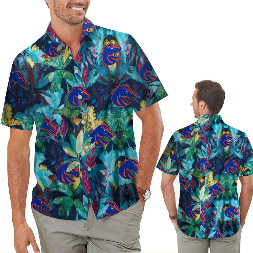Boise State Broncos Floral Tropical Aloha Hawaiian Shirt For Men, Women &Amp; Kids 5
