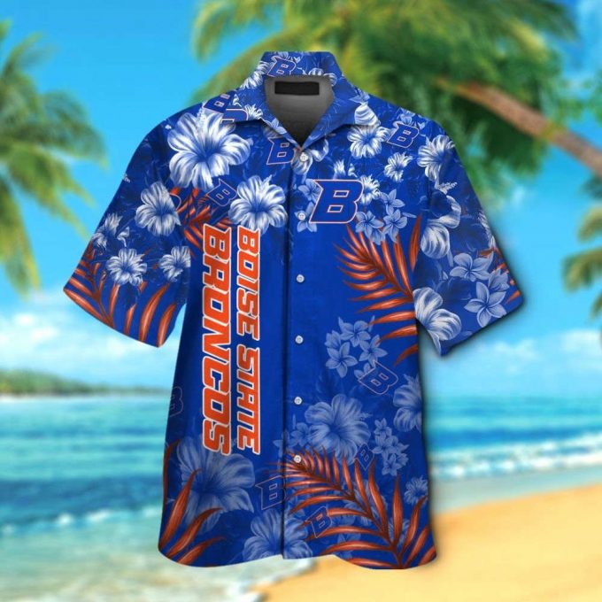 Boise State Broncos Short Sleeve Button Up Tropical Aloha Hawaiian Shirts Shirt Hawaiian Shirt Set For Men Women Kids 2