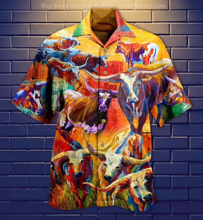 Buffalo Beautiful Painting - Hawaiian Shirt,Hawaiian Shirt Gift, Christmas Gift 1