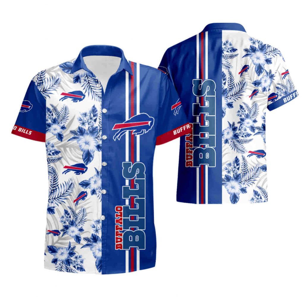 Buffalo Bills Floral With And Blue Hawaiian Shirt Summer Shirt 8