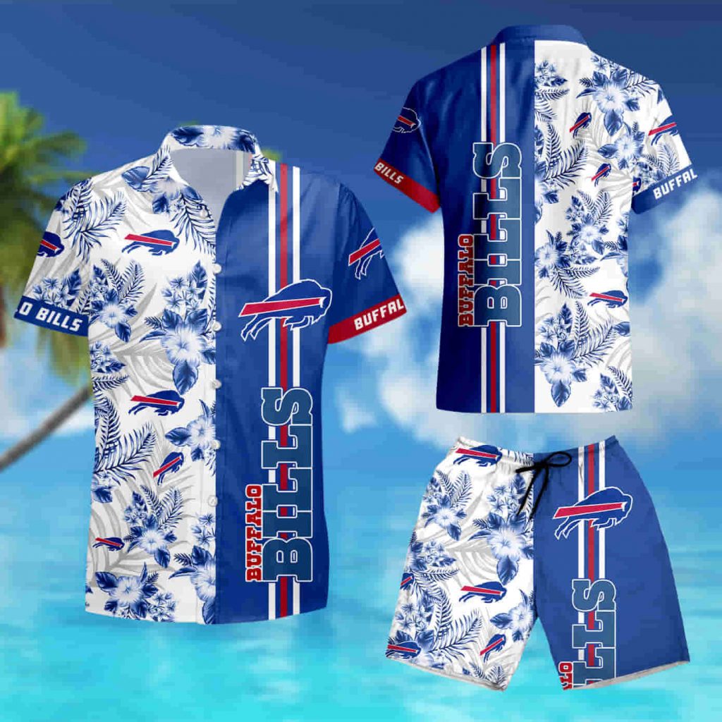 Buffalo Bills Floral With And Blue Hawaiian Shirt Summer Shirt 10