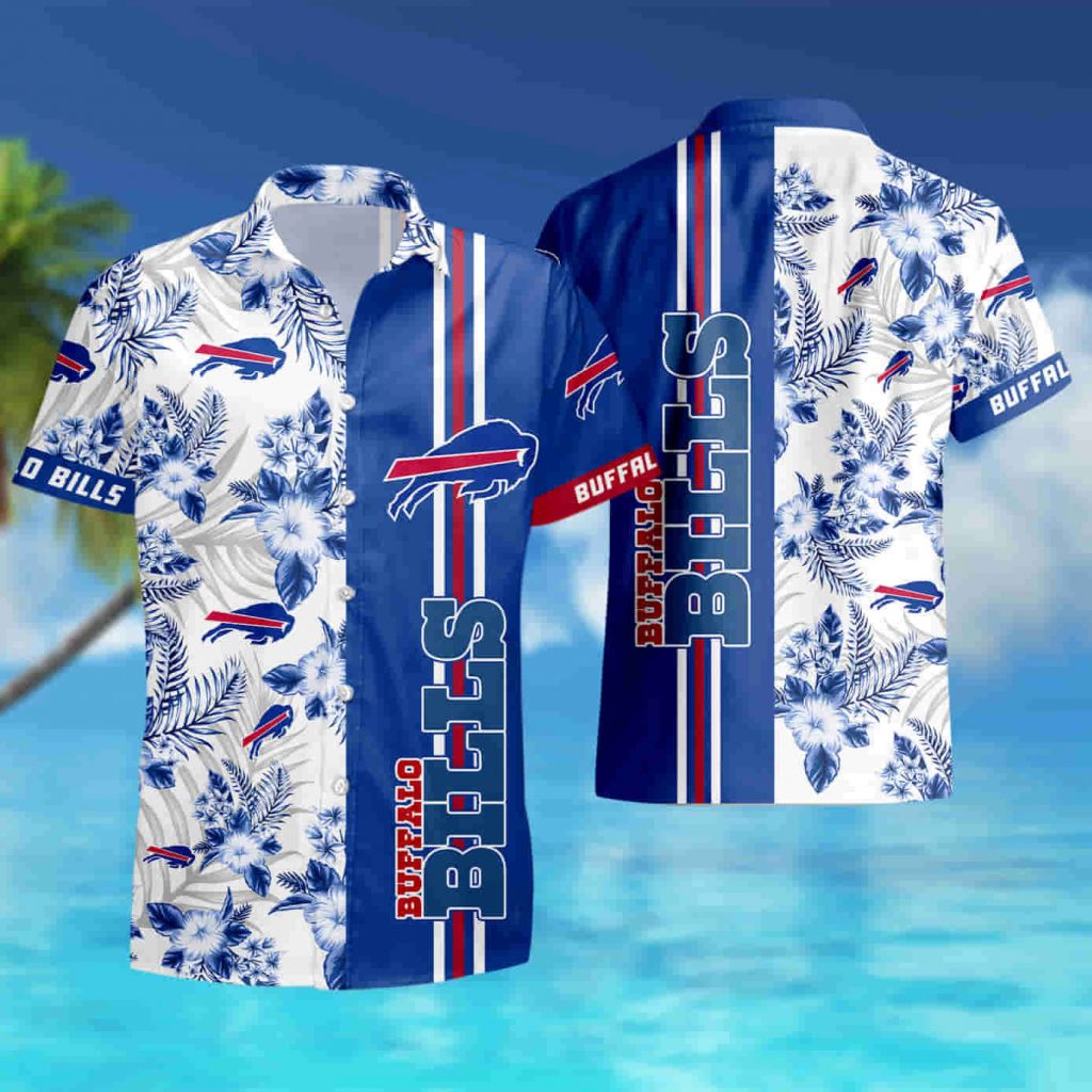 Buffalo Bills Floral With And Blue Hawaiian Shirt Summer Shirt 12