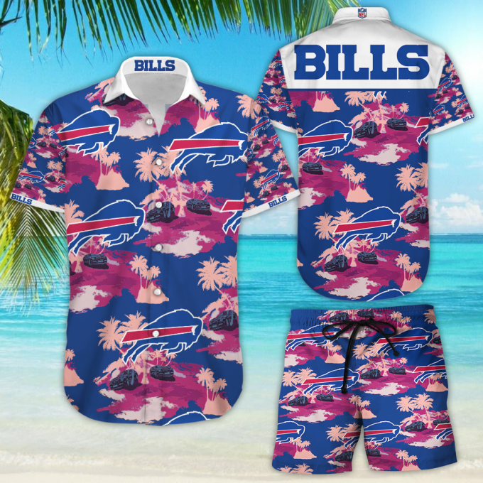 Buffalo Bills Hawaiian Button-Up Shirt,Hawaiian Shirt Gift, Christmas Gift 2
