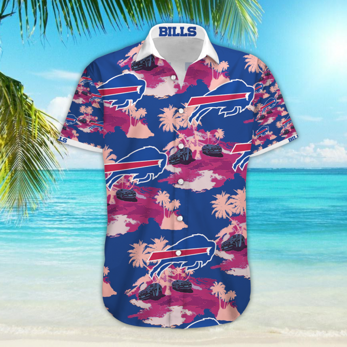 Buffalo Bills Hawaiian Button-Up Shirt,Hawaiian Shirt Gift, Christmas Gift 4