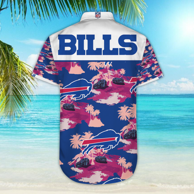 Buffalo Bills Hawaiian Button-Up Shirt,Hawaiian Shirt Gift, Christmas Gift 5